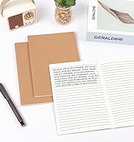 Vista 6 de 100 Pack A5 Ruled Lined Kraft Notebooks Bulk, Journaling Notebooks, Soft Cover Composition Notebook, 8.3x5.5 Inches 60 Pages Travel Journal
