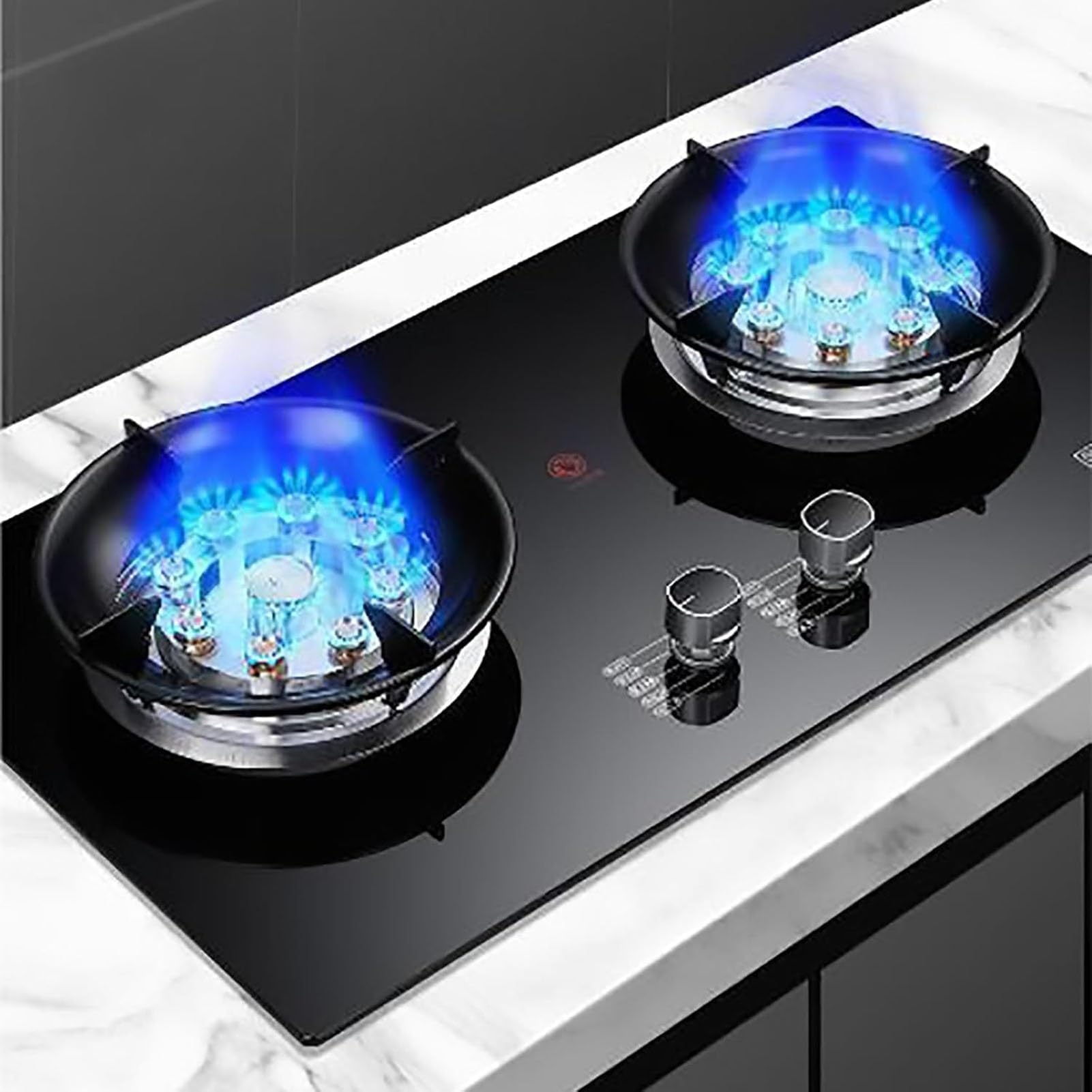 Cuisinière À Gaz De 5,2 KW - Cuisinières À Gaz À Allumage Par Impulsion De Table Et Encastrées, Couvercle Anti-feu En Cuivre Amovible, Grille De Four Stable Et Antidérapante(NG)