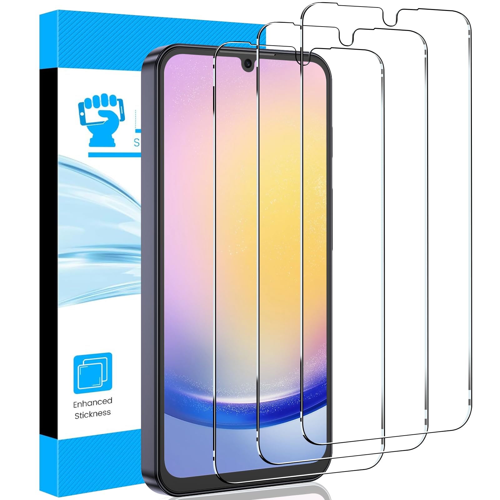 LYWHL 3 Pack for Samsung Galaxy A26 5G Screen Protector, Tempered Glass HD Clear 9H Hardness Protective Film for Galaxy A26 5G, Anti Scratch Bubble