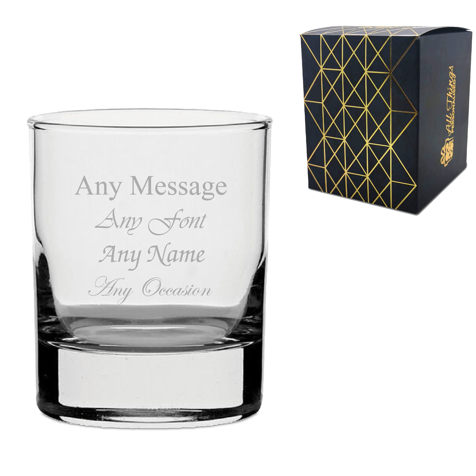 Verre à whisky personnalisable 229 ml avec gravure sur le côté - Pour toutes les occasions telles que les anniversaires, mariages, Noël, Pâques, obtention de diplôme