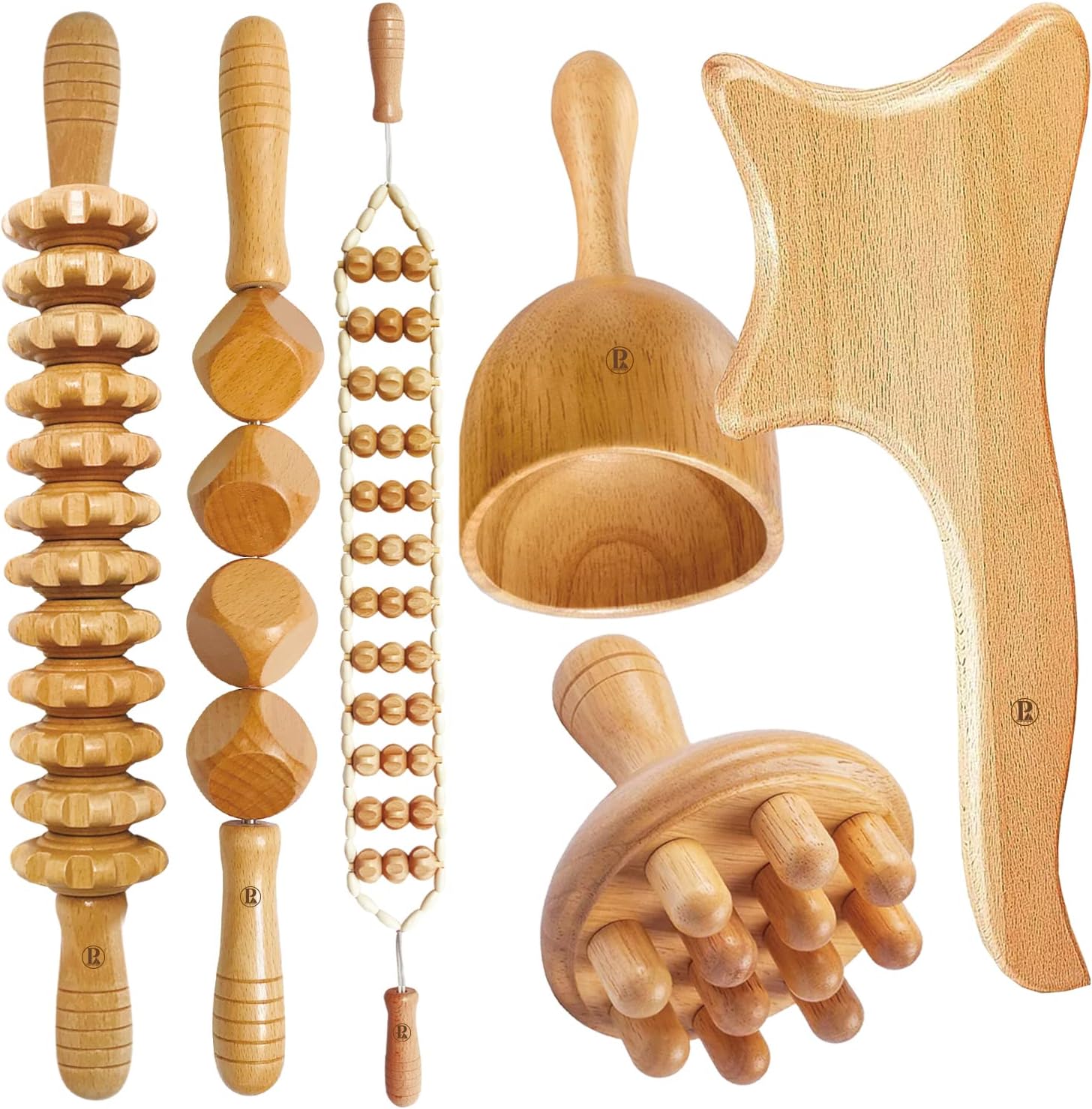 6 in1 Wood Massage Therapy Tools kit for Body Shaping