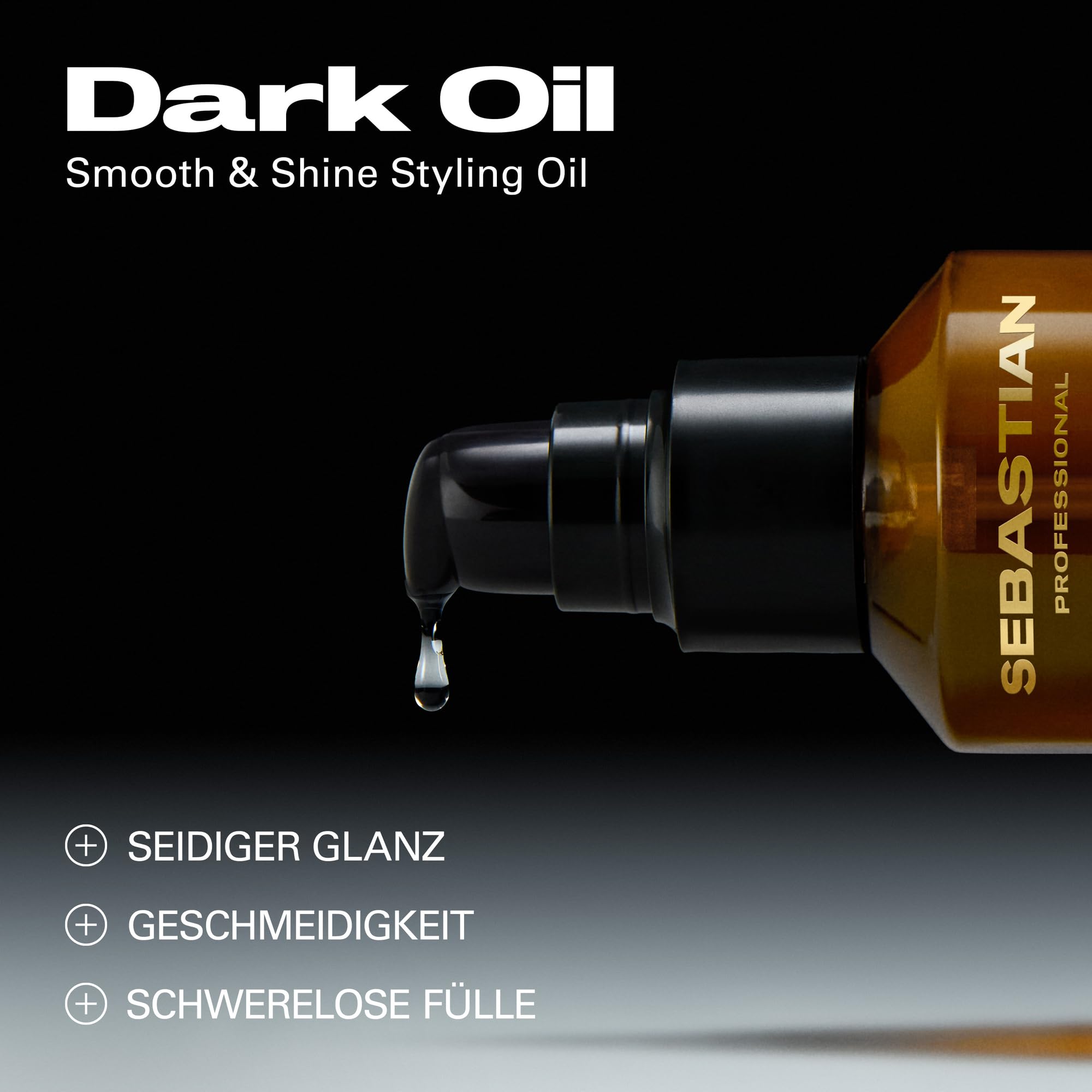 Sebastian Professional Dark Oil Smooth and Shine Styling Oil – Leichtes Haaröl mit Arganöl für geschmeidiges, glänzendes & frizzfreies Haar