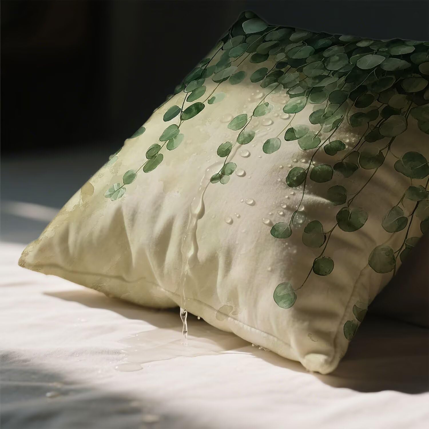Federe Cuscini Pianta Impermeabile 60 x 60 Velluto Copricuscini Divano Set da 2 Marrone