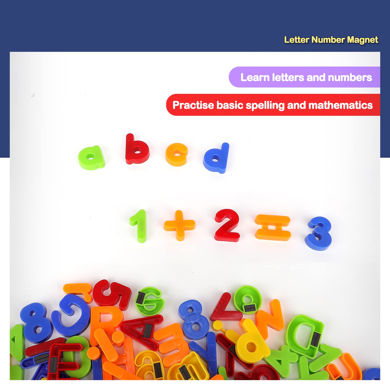 kramow Magnetische Buchstaben und Zahlen set-106pcs, ABC Alphabet Magnete für Kinder,Lernspielzeug für Kinder,Geschenk