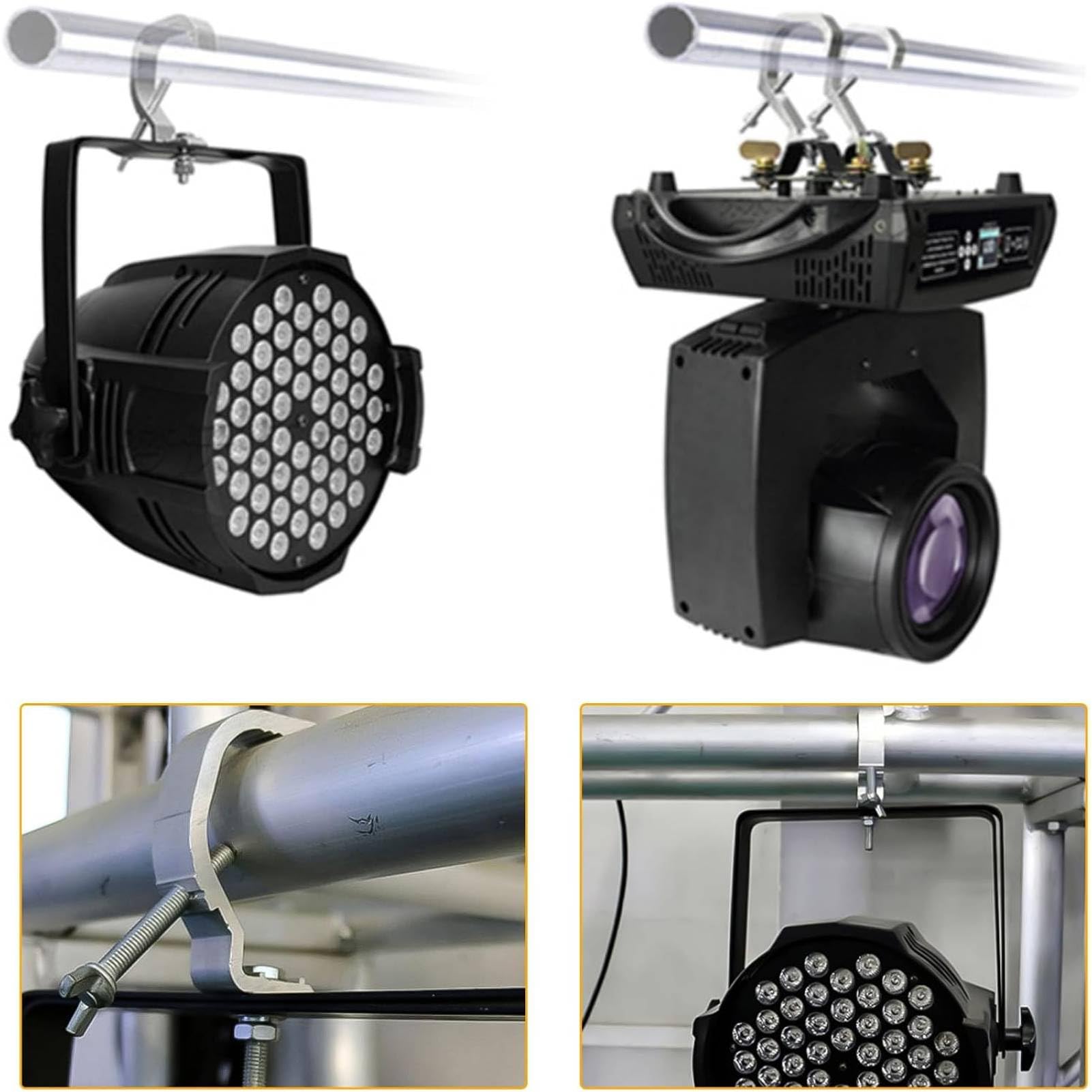 Gancho de abrazadera para luz de escenario, 10 abrazaderas C de aleación de aluminio de 77 lb para gancho de montaje en escenario de tubería de 30 a 52 mm de diámetro exterior