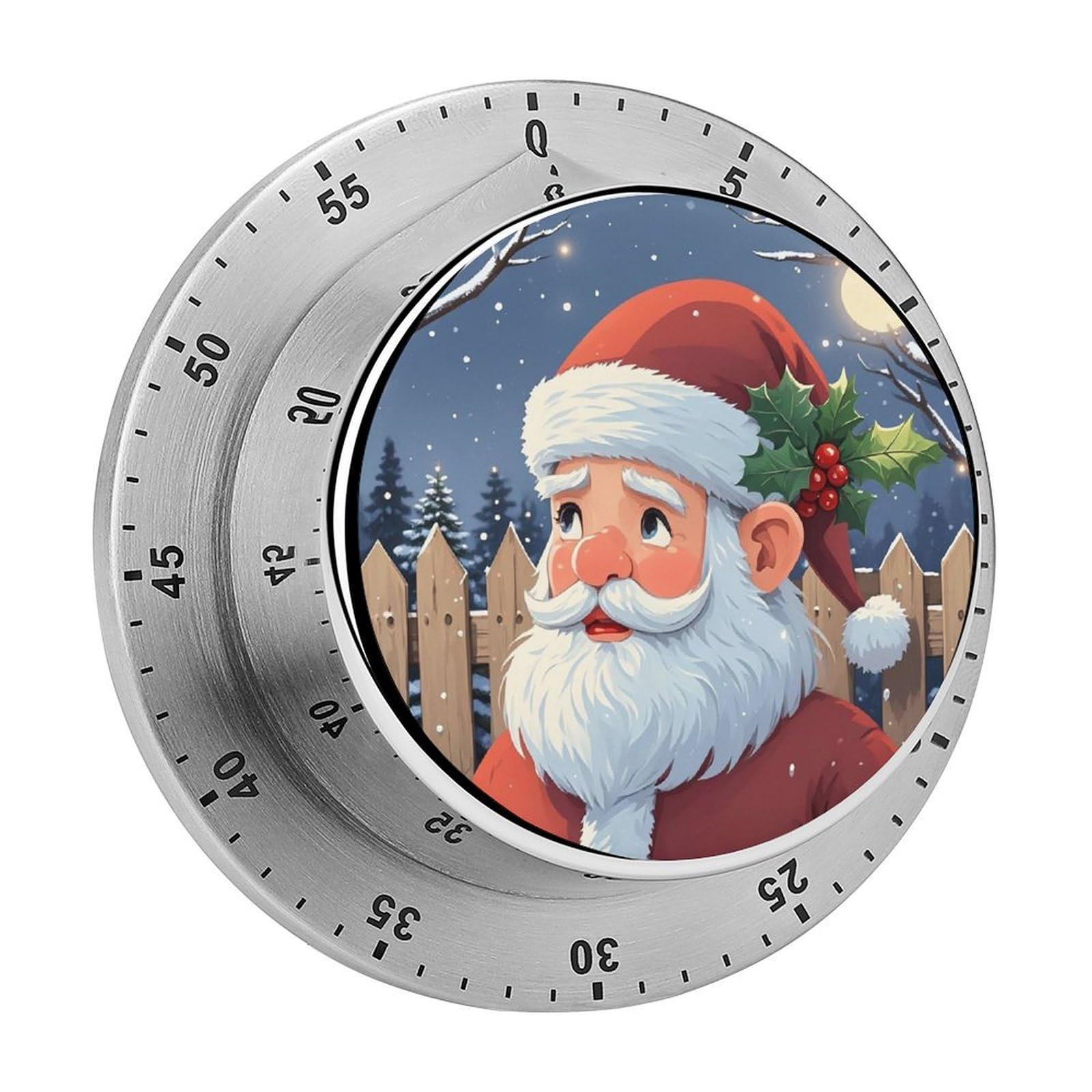 Santa Printed Waterproof Christmas Timer with Loud Alarm Outdoor Timer for Cooking Exercise Baking