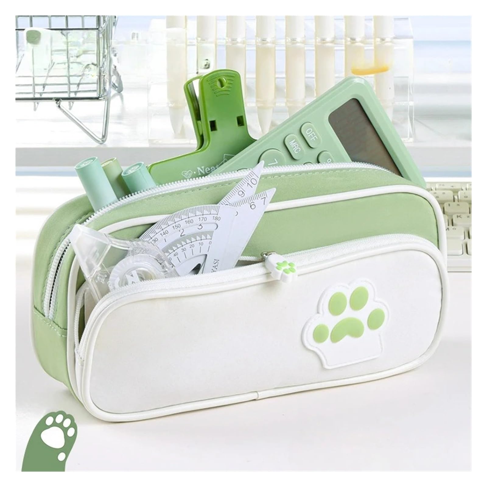 Astuccio con zampe di gatto for la scuola | Tela di nylon, grande capacità, simpatico artiglio di animali, durevole, organizer for cancelleria(HL003-2)