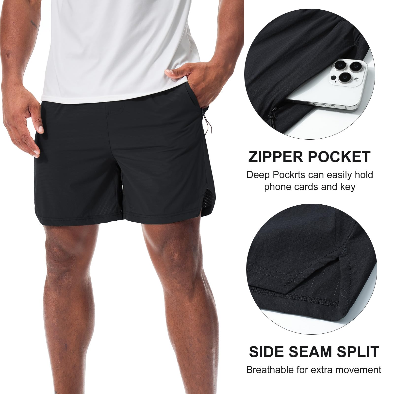 Pantalones Cortos Deportivos Hombre Secado Rápido Ligero Running Jogging