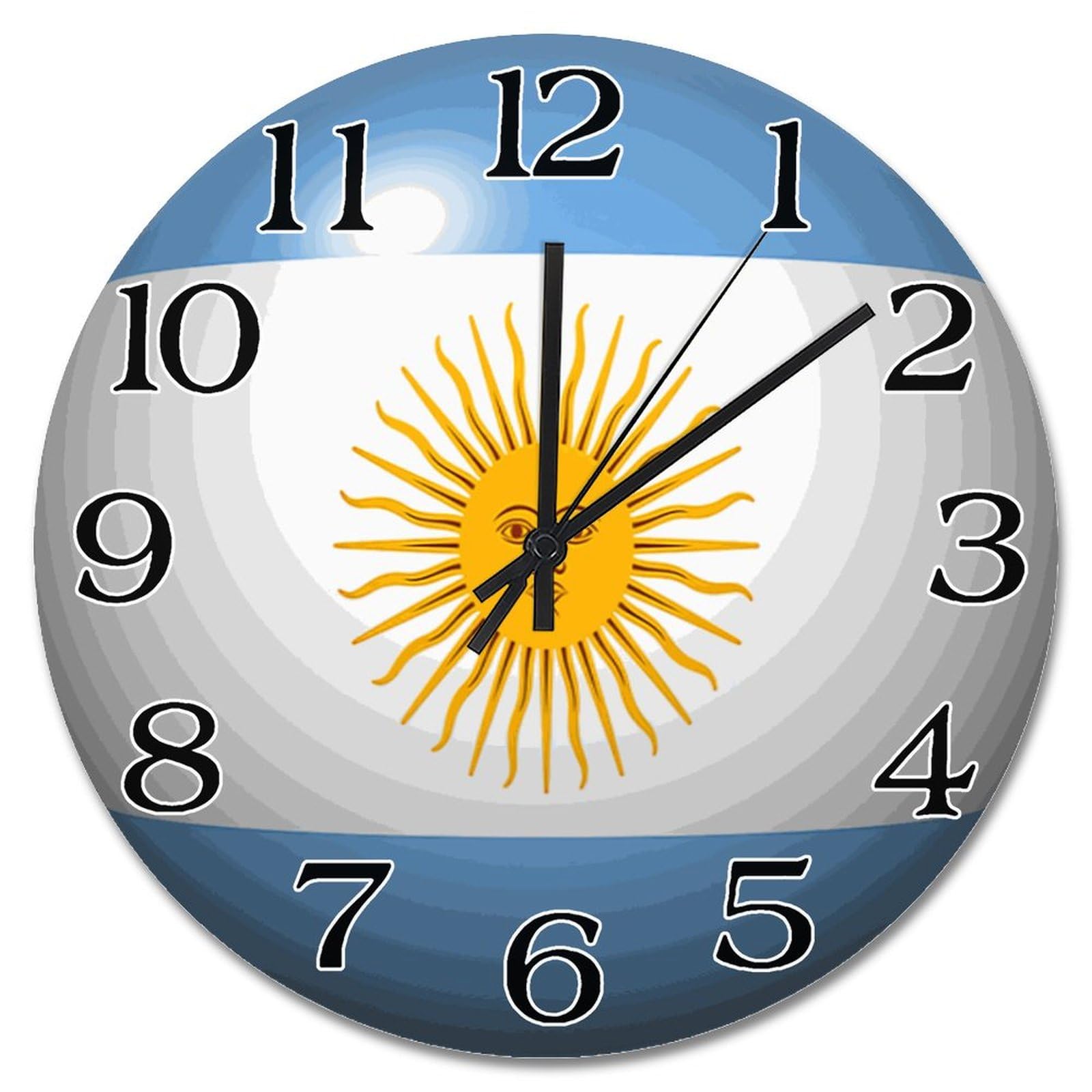 Horloge murale silencieuse à piles 25,4 cm effet fausse boule 3D rétro