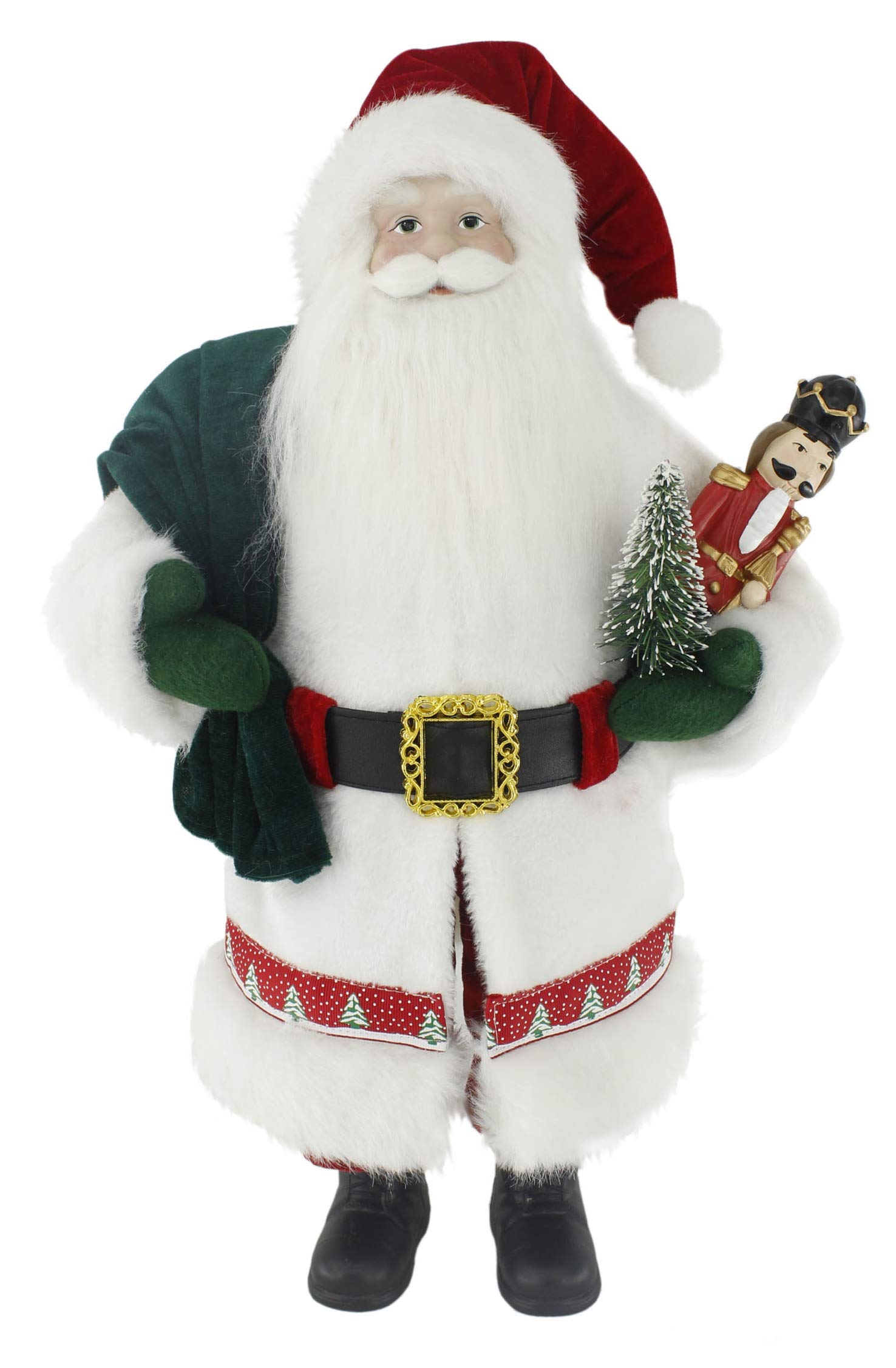 Windy Hill CollectionSnowy White Woodland with Nutcracker 18" Inch Santa Claus Standing Figurine Figure Decoration 180038