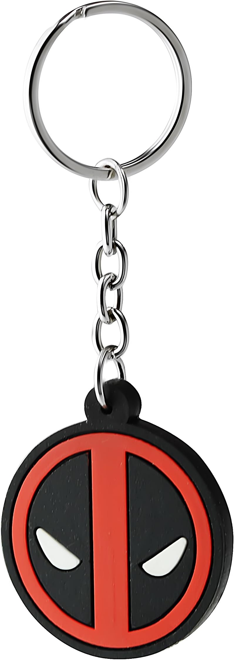 Three Shades Deadpool Keychain face Black with White eye Locking Key Chain (Multicolor)