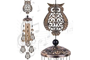 Solawind Chime Owl Wind Chimes Outdoor, Owl Decor for Garden, Patio