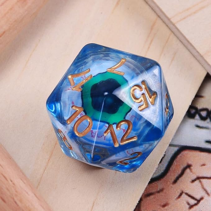 DND Dice Rolling Eyeball D20 Dungeon & Dragon Dice with a