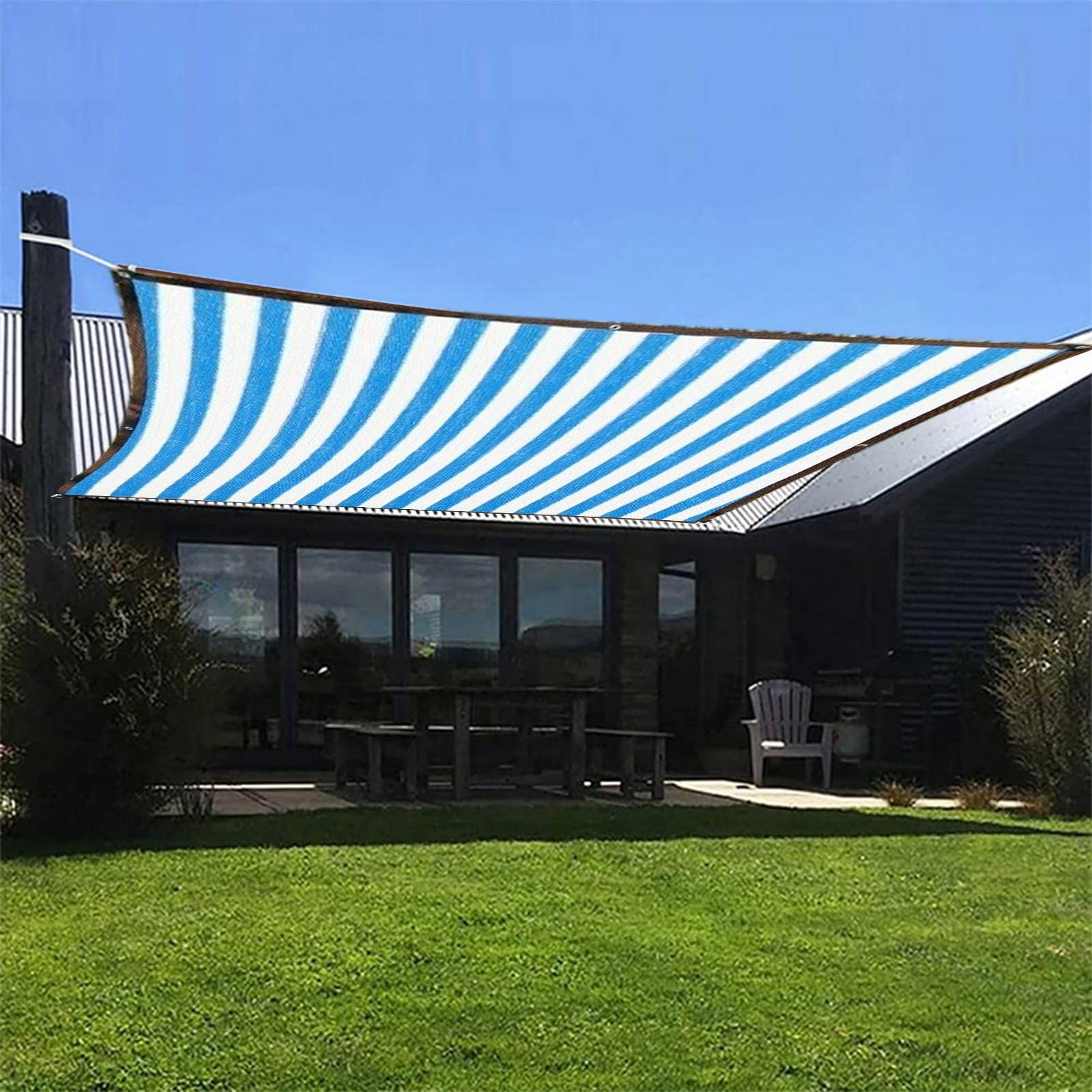 Sun Shade Sail with Grommets & Eyelets & Rope 90% Shading Rate, Sun Shades for Garden - Sun Sails for Yard, Party, Outdoors, Garden, Patio, Swimming Pool (Blue(3x3m))