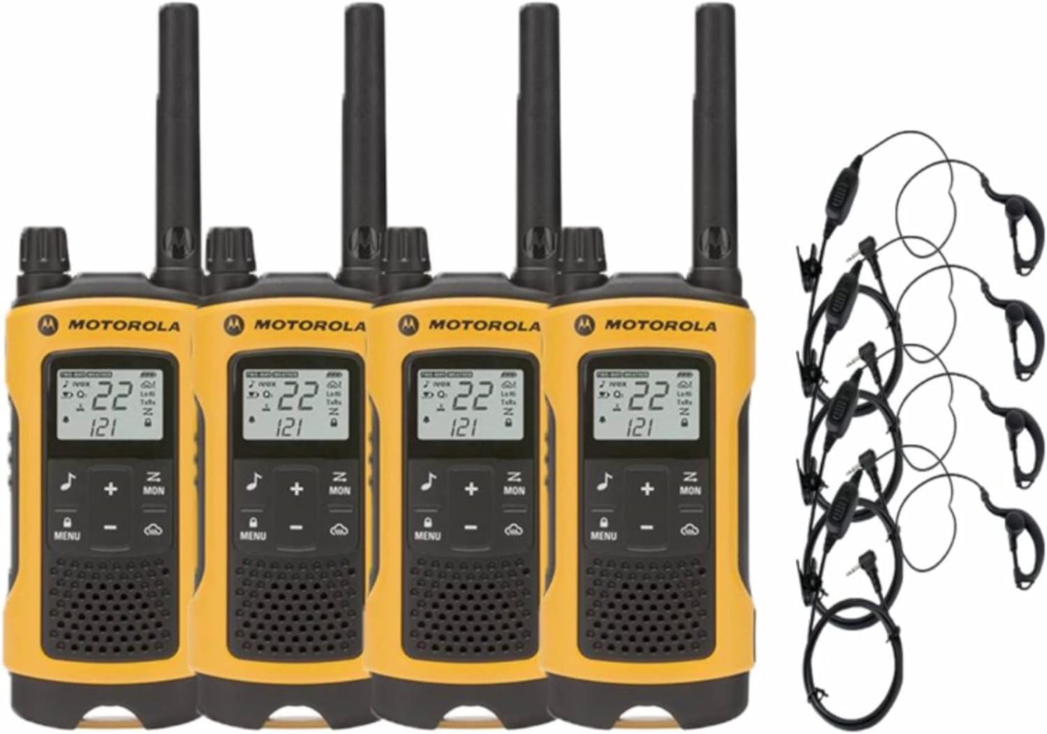 Motorola Talkabout T402 Radio 4Pack with PTT Earpieces