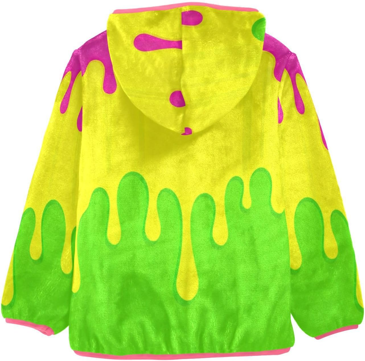 Rainbow Color Toddler Fleece Zip Up Children Plush Outerwear
