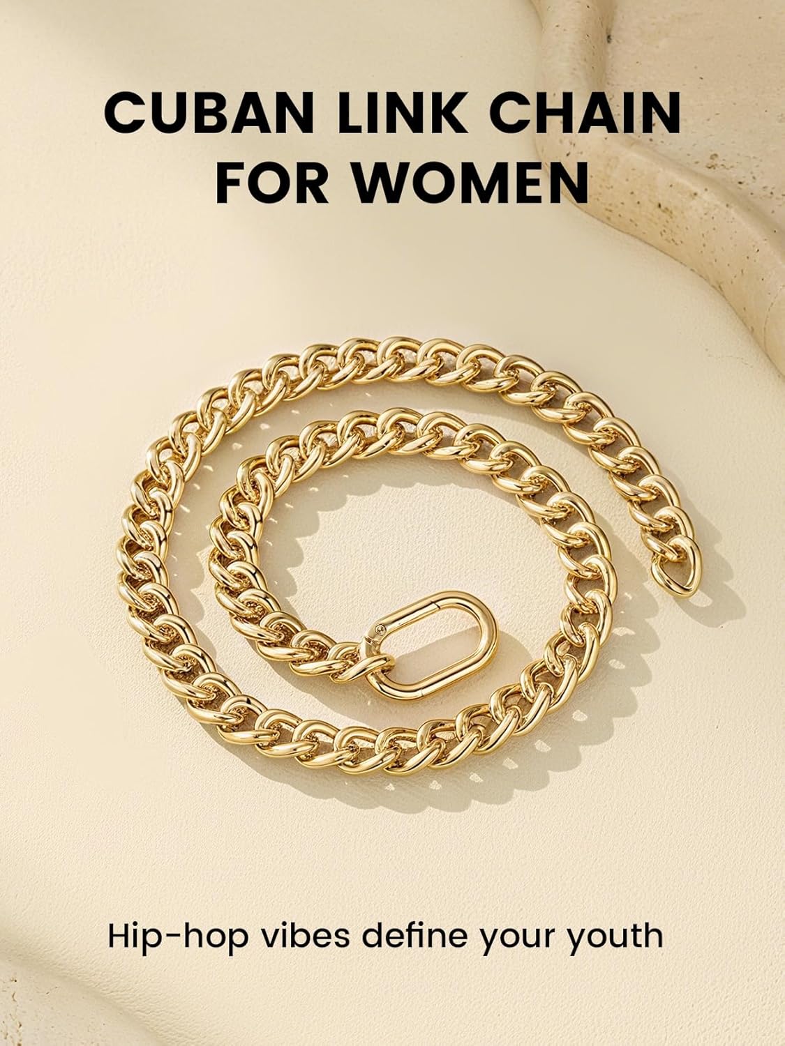 GoldChic JEWELRY Chunky Cuban Link for Women,Statement Curb Chain Necklace for Her,Thick Trendy 14K Gold Choker,Hip Hop Miami Cuban Chain Jewelry Gifts,13/16/23mm Width,16/18/20/22" Length - Image 4