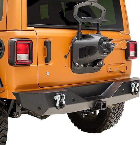 EAG Parachoques trasero Rock Crawler con soporte de sensor de estacionamiento apto para Wrangler JL 18-22