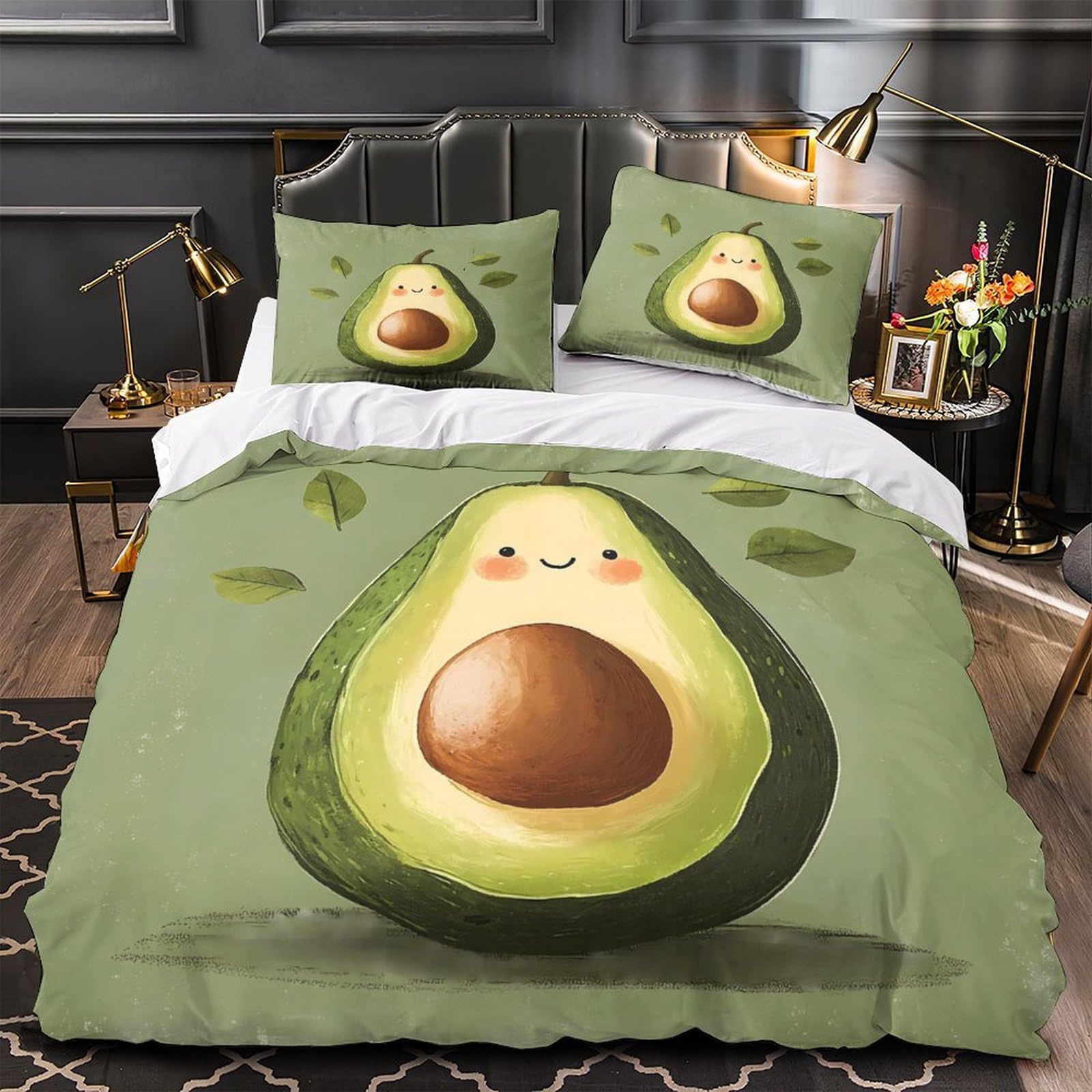 Housse de Couette King 220x240cm en Microfibre Motif Automne