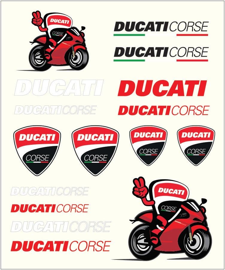 1856011 Sticker Set Stickers Ducati Corse, Medium