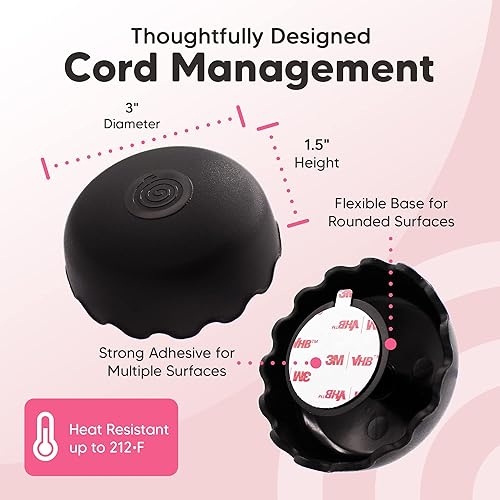 Miniatura 4 de Paquete de 4 organizadores de cables patentados resistentes al calor para electrodomésticos, cocina, computadoras y más  Envolturas de cables