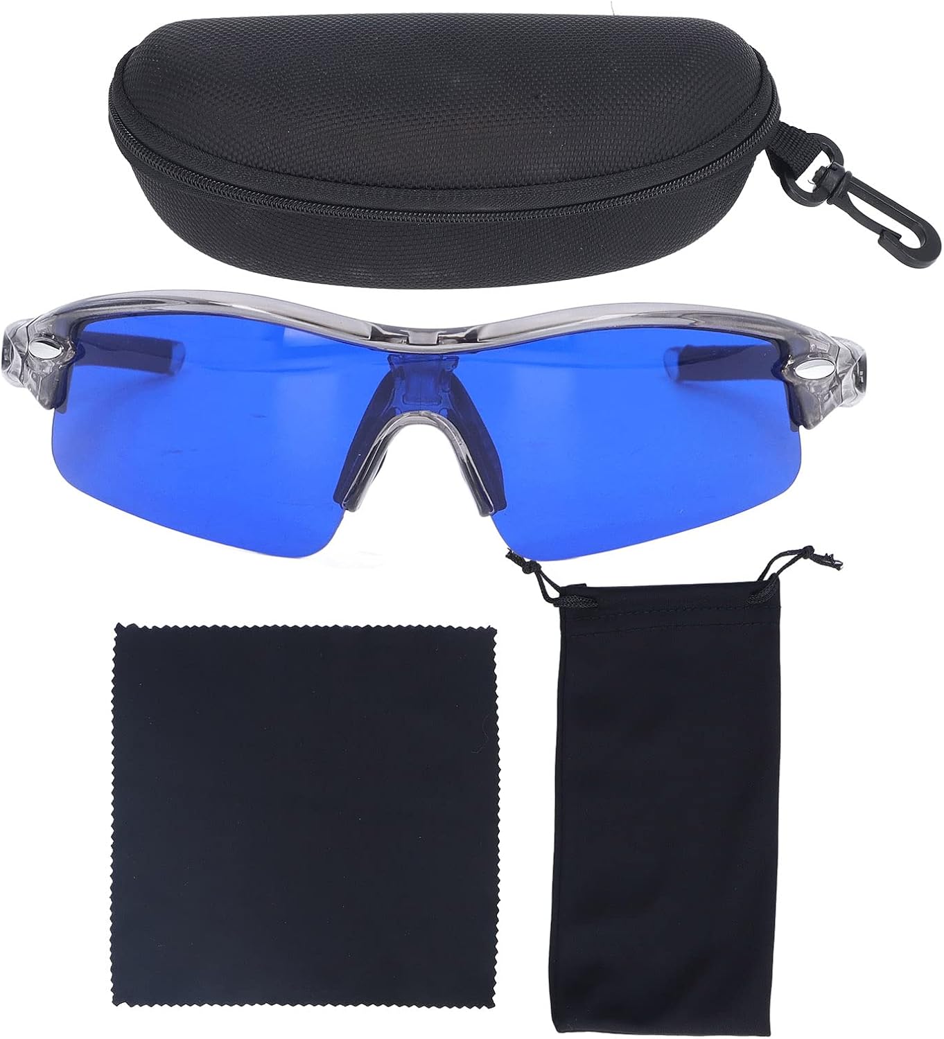 Golf Ball Finder Glasses, Polarized Blue Lens UV Proof Sun Protection Grass Filter with Glasses Cloth and Storage Bag, Ball Finding Filtering Sunglasses for Golfers(Grey) - Image 8