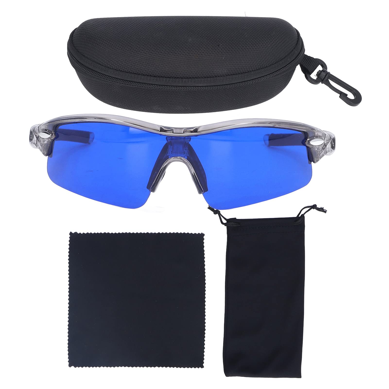 lvifloae Golf Ball Finder Sports Glasses UV Protected Portable Cycling Glasses withCloth and Storage Bag for Outdoor Sports 9002F Black (9002F gray)