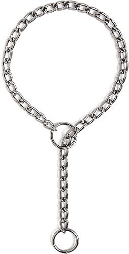 Miniatura 6 de Mighty Paw Collar deslizante de cadena de metal de pistola, collar de perro de cincha, collar de metal de cadena de estrangulamiento