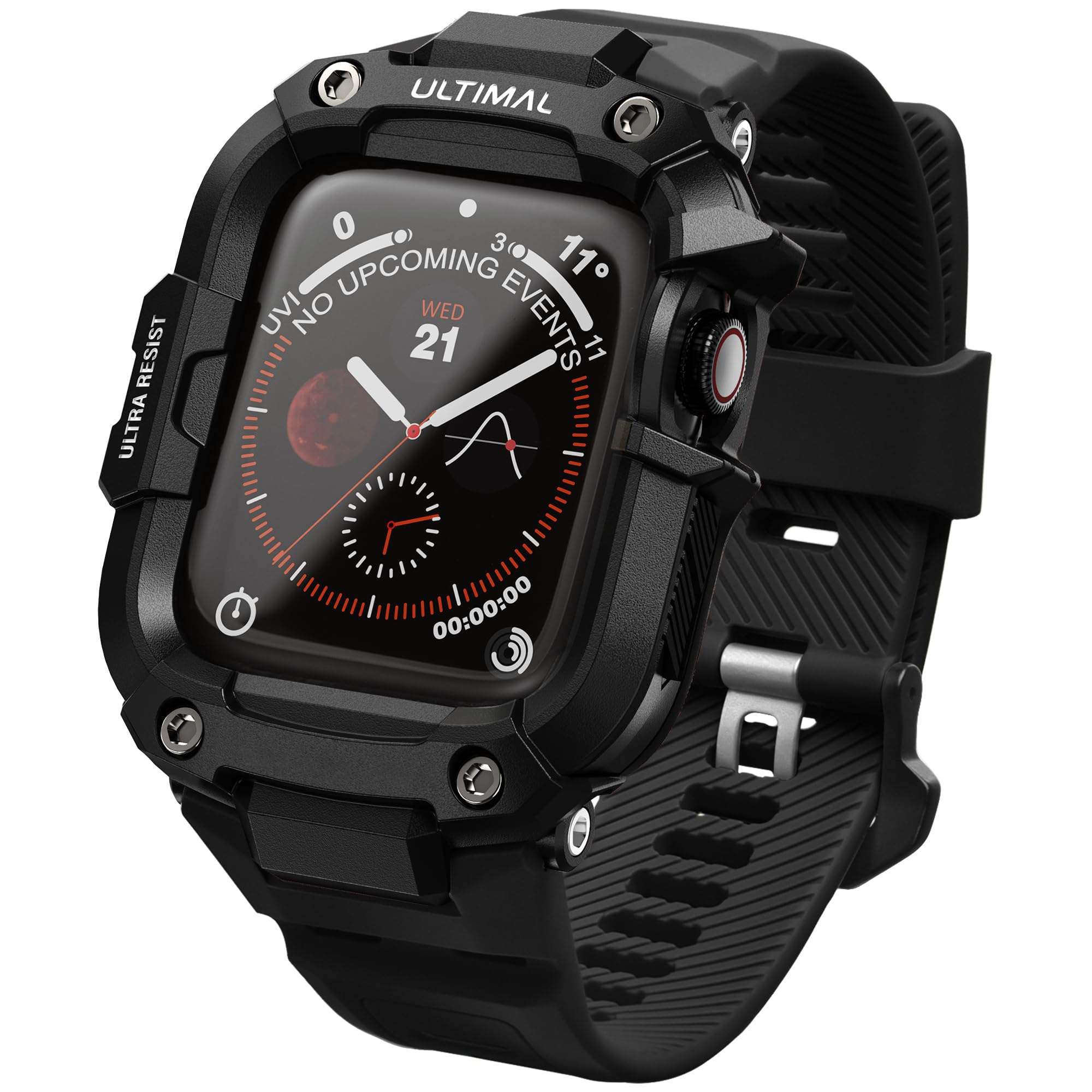 ULTIMAL Case with Band Compatible with Apple Watch Straps Series 6 5 4 SE SE2 SE3 44mm