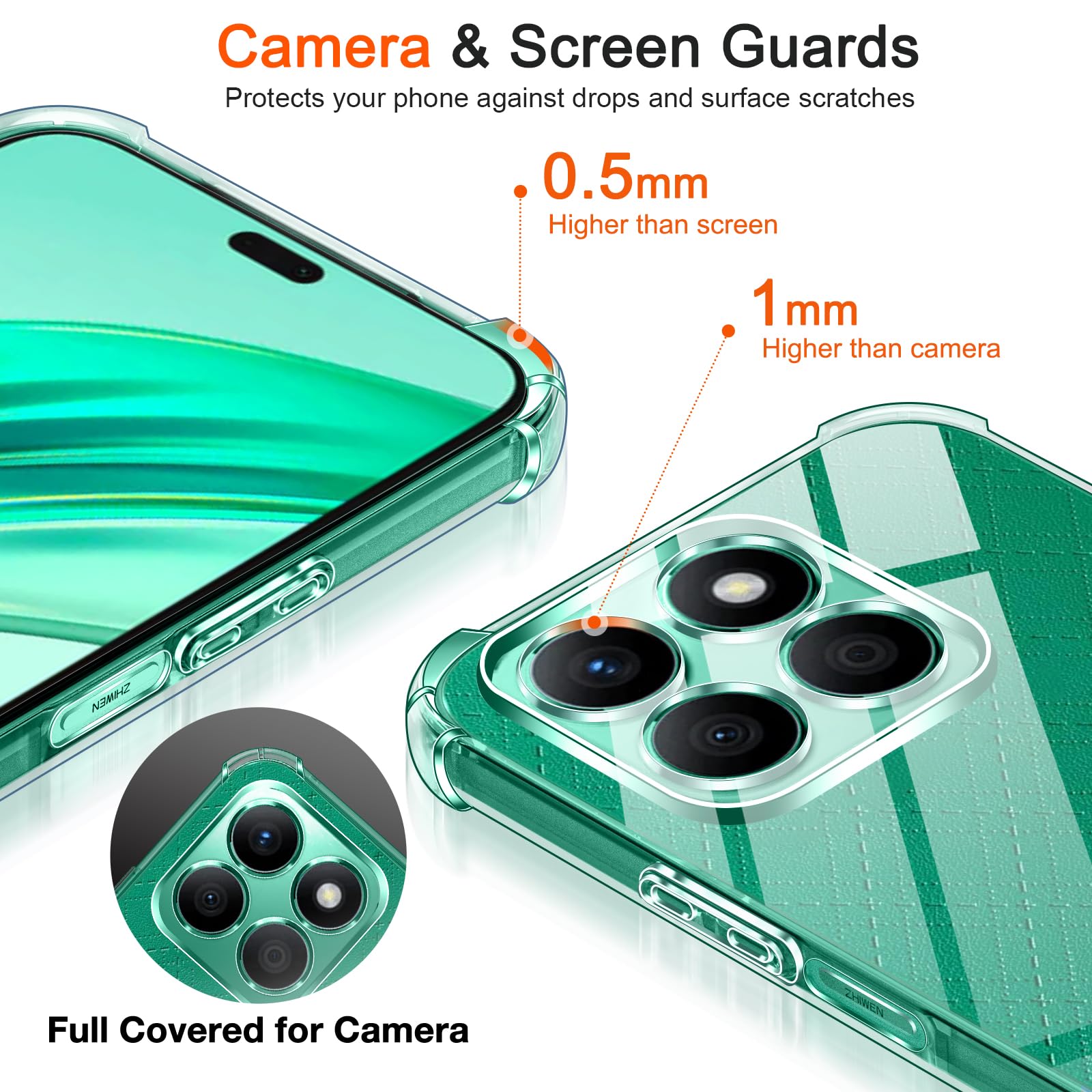 iVoler Anti Ingiallimento Chiaro Cover per Honor X8b, [Antiurto di