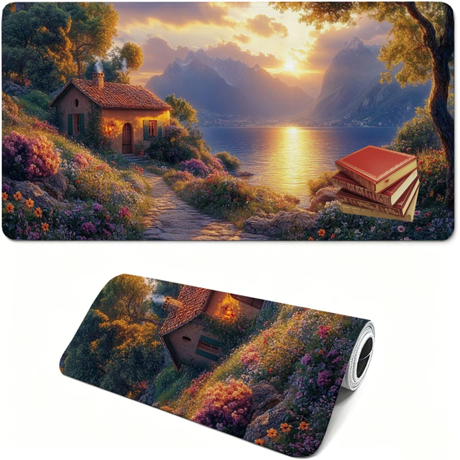 Duża podkładka pod mysz do gier 160 x 80 cm, podkładka pod mysz z przeszytymi krawędziami, zielona podkładka pod mysz z antypoślizgową gumową podstawą i wodoodporną powierzchnią, wygodna podkładka pod