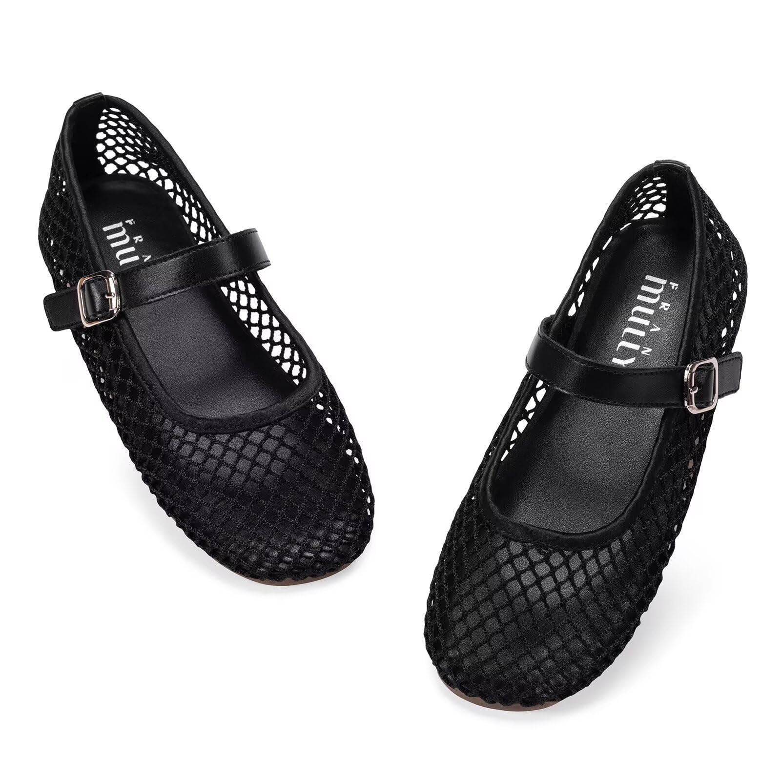 Frank Mully Mädchen-Ballerinas aus Mesh mit Schnallenriemen, Mary Janes, lässige Alltagsschuhe für Kleinkinder/Kinder/Schulkinder