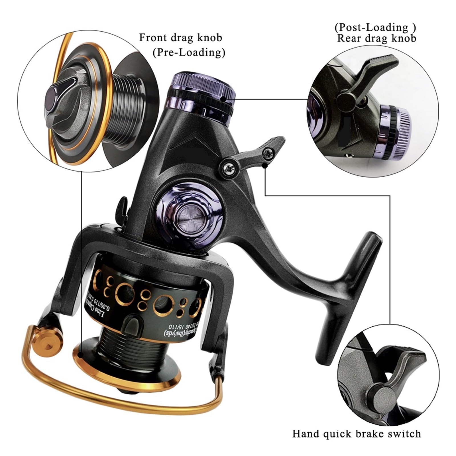 Kołowrotek z podwójnym hamulcem Mocny kołowrotek spinningowy Carretilha De Pesca Molinete Kołowrotki Trolling Accesorios Mar Solidny I Lekki
