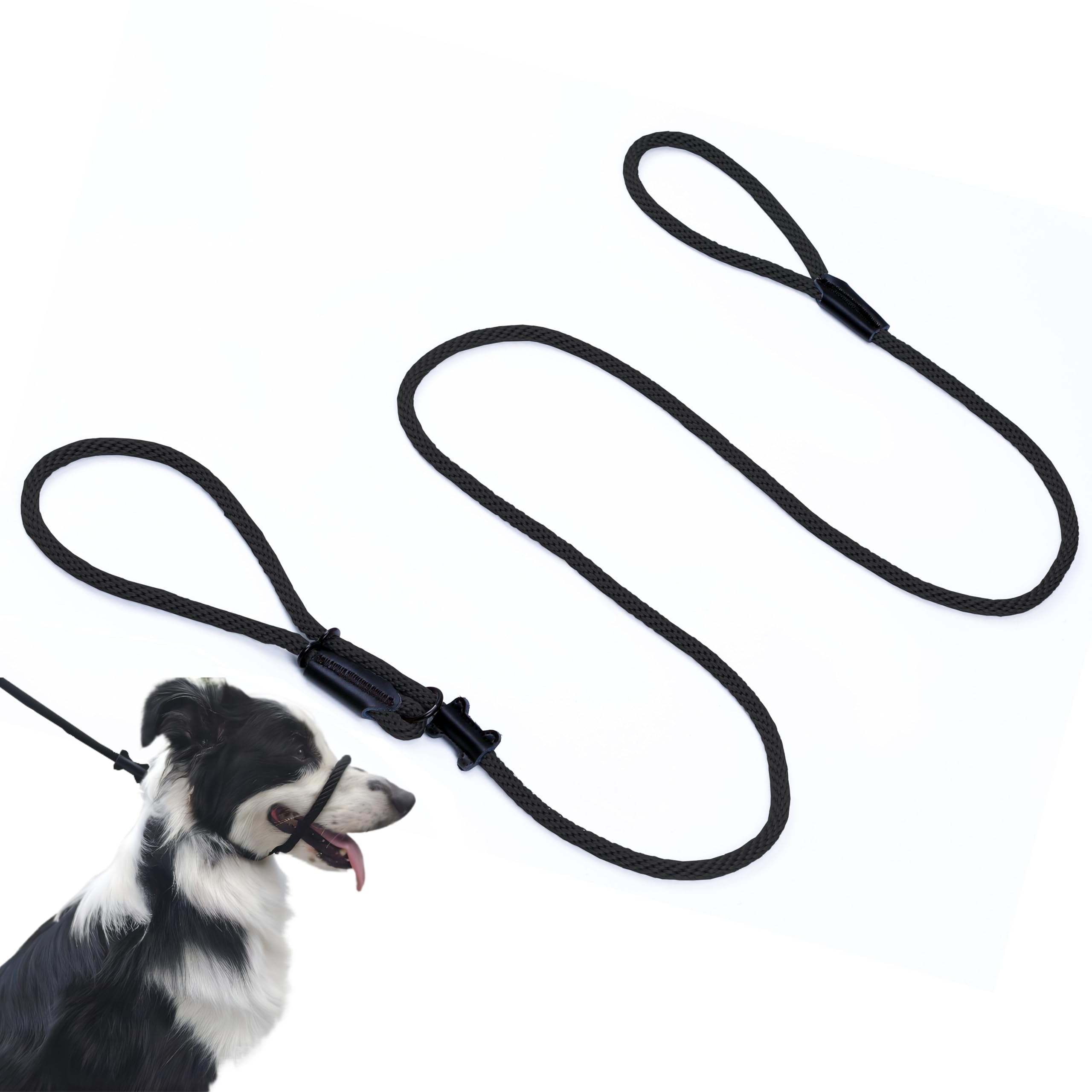 Multifunctional Figure 8 Padded Head Halter Walking Training Leather Stopper Slip Lead Dog Rope Leash Muzzle (Beige M) โ image 1
