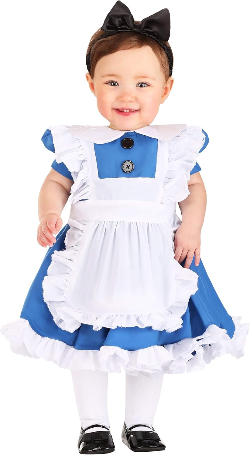 Wonderland Alice Infant Costume - Dress, Apron, Collar, Headband - Image 3