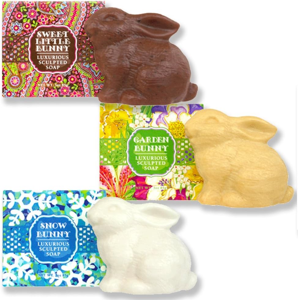 Bunny Rabbit Luxurious Shea Butter Sculptured Soap Gift Set (Set of 3)
