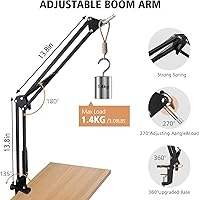 Vista 3 de HyperX ProCast - Brazo de brazo de micrófono compatible con HyperX ProCast, soporte de brazo de micrófono con cubierta de micrófono, mejora