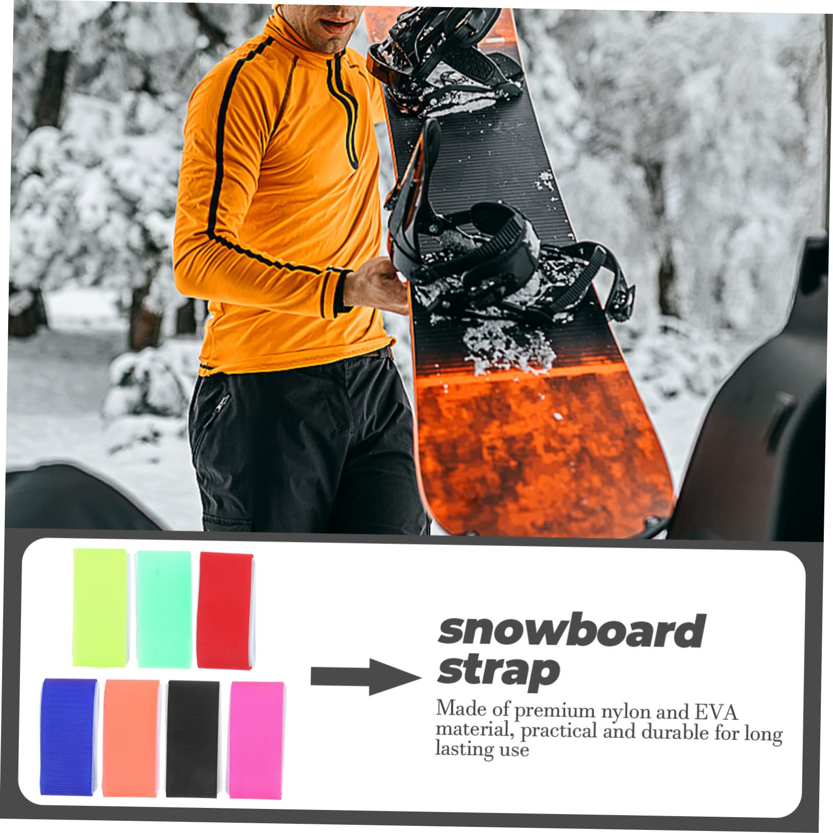 INOOMP 28pezzi Cinghie Fissaggio per Snowboard Regolabili e Resistenti Accessorio per Trasporto Attrezzatura Sportiva Protezione per Sci e Snowboard Durante Trasporto