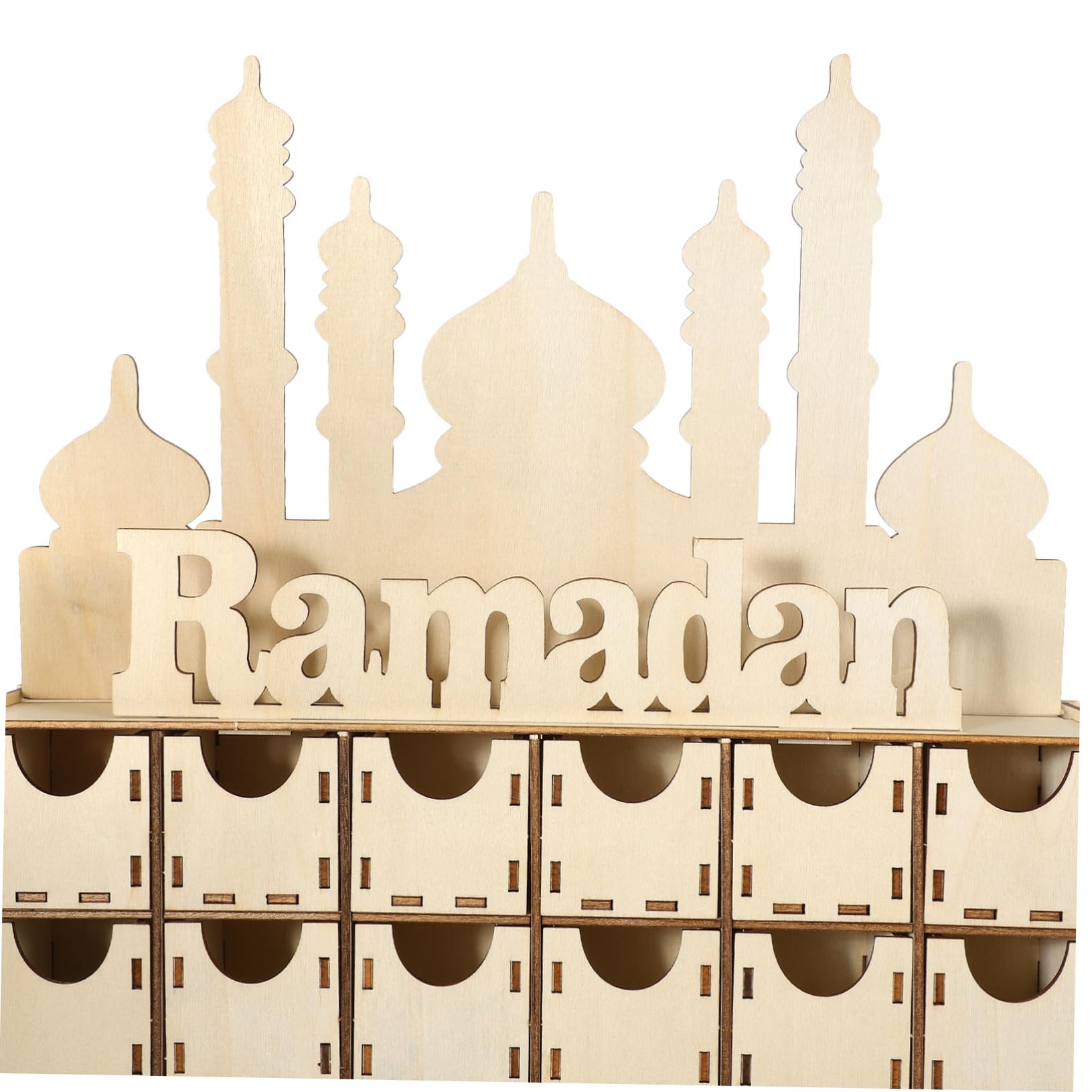 Alipis 2 Stück Holz Adventskalender Ramadan Countdown Kalender Diy Holzdeko Ramadan Tischdekoration Langlebiges Holzornament Geschenkidee für Familie und Freunde
