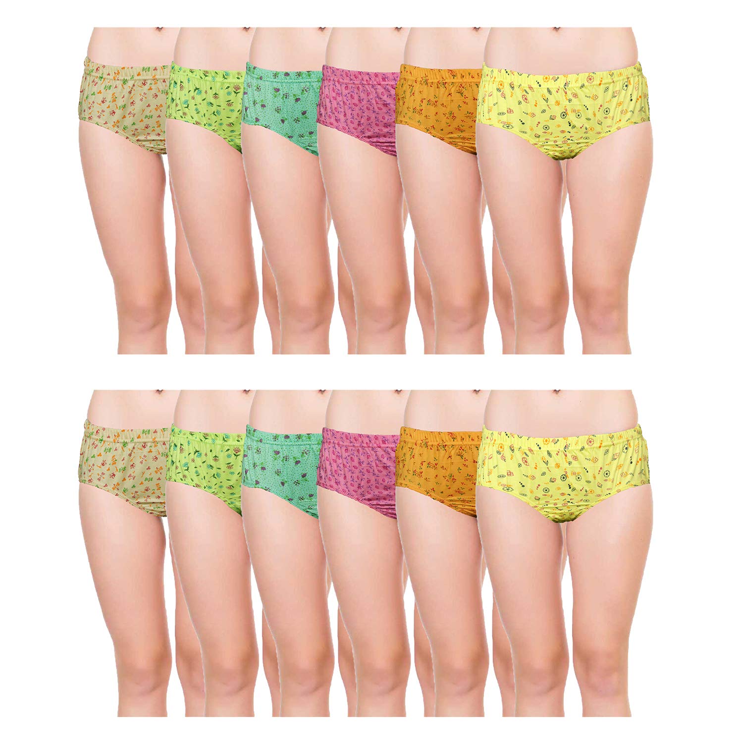 100% Soft Cotton Multicolor Panties Hipster Brief Innerwear for Womens Combo Pack of 12(ZZ-WOM-PRN-A)-image-17