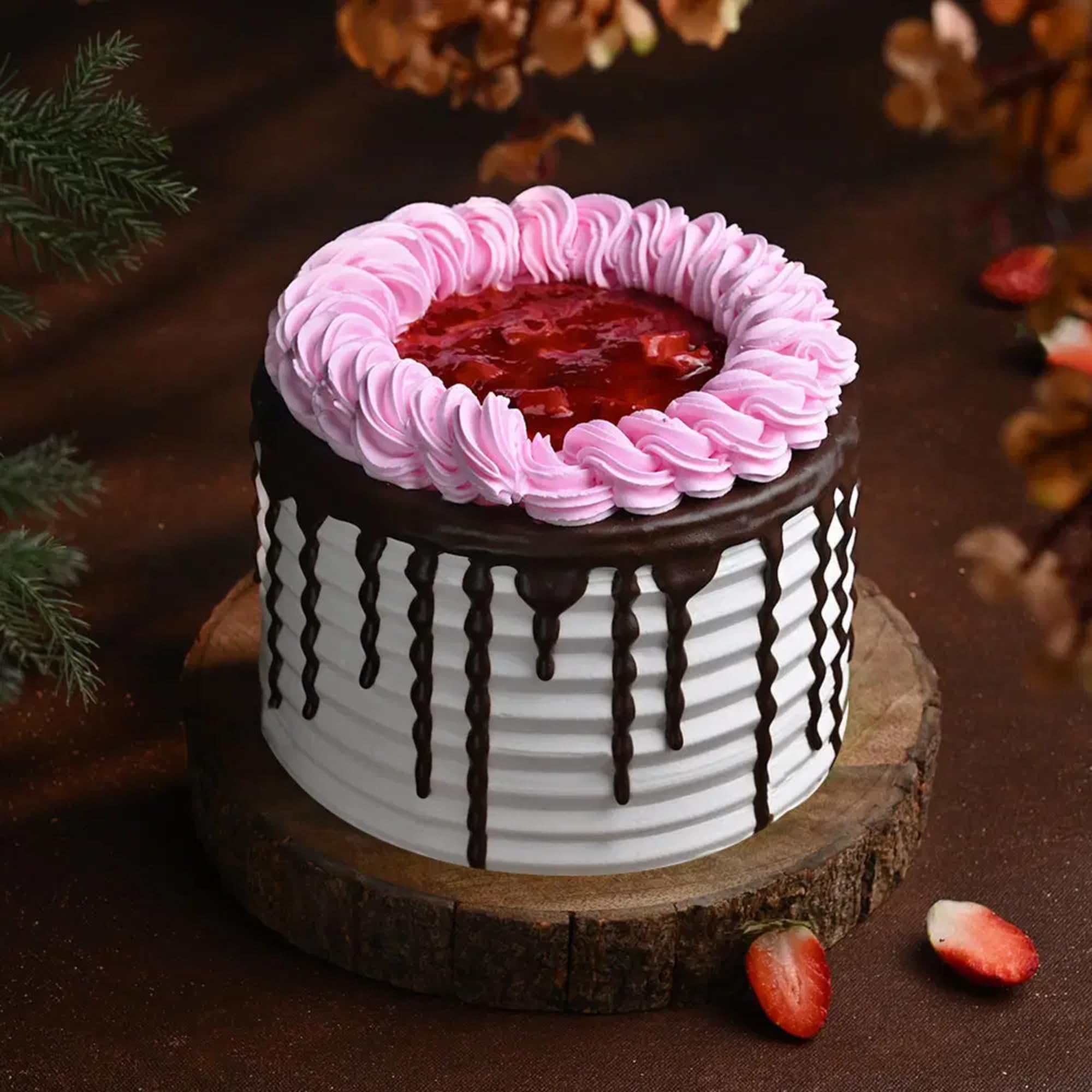 Bakingo 500g Delicious Silky Smooth Fresh Strawberry Affair Romantic Cake For Birthday & Anniversary Cake, Valentine Day Cake For Boyfriend, Girlfriend, Husband & Wife (Same Day Delivery)-image-27