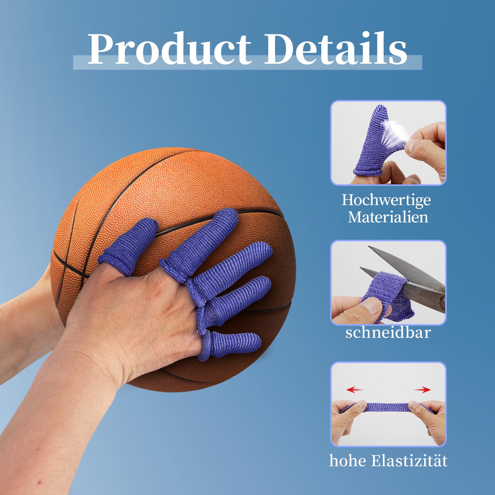 60 Piezas Vendaje De Dedo ApóSitos Para Dedos, Azul Venda Tubular Dedos Dediles Y Blanco Vendas Para El Pulgar, ProteccióN De Dedos En Lesiones, Vendas Tubulares Transpirables para Trabajo, Cocina