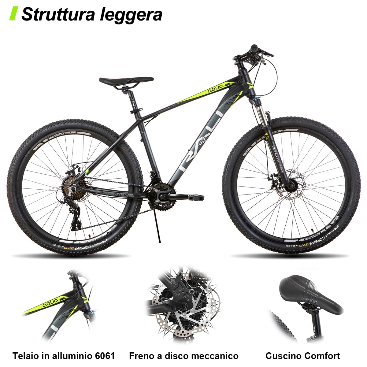 Hiland Bici Telaio 60 Bici Uomo Mountain Bike HH HILAND RALI