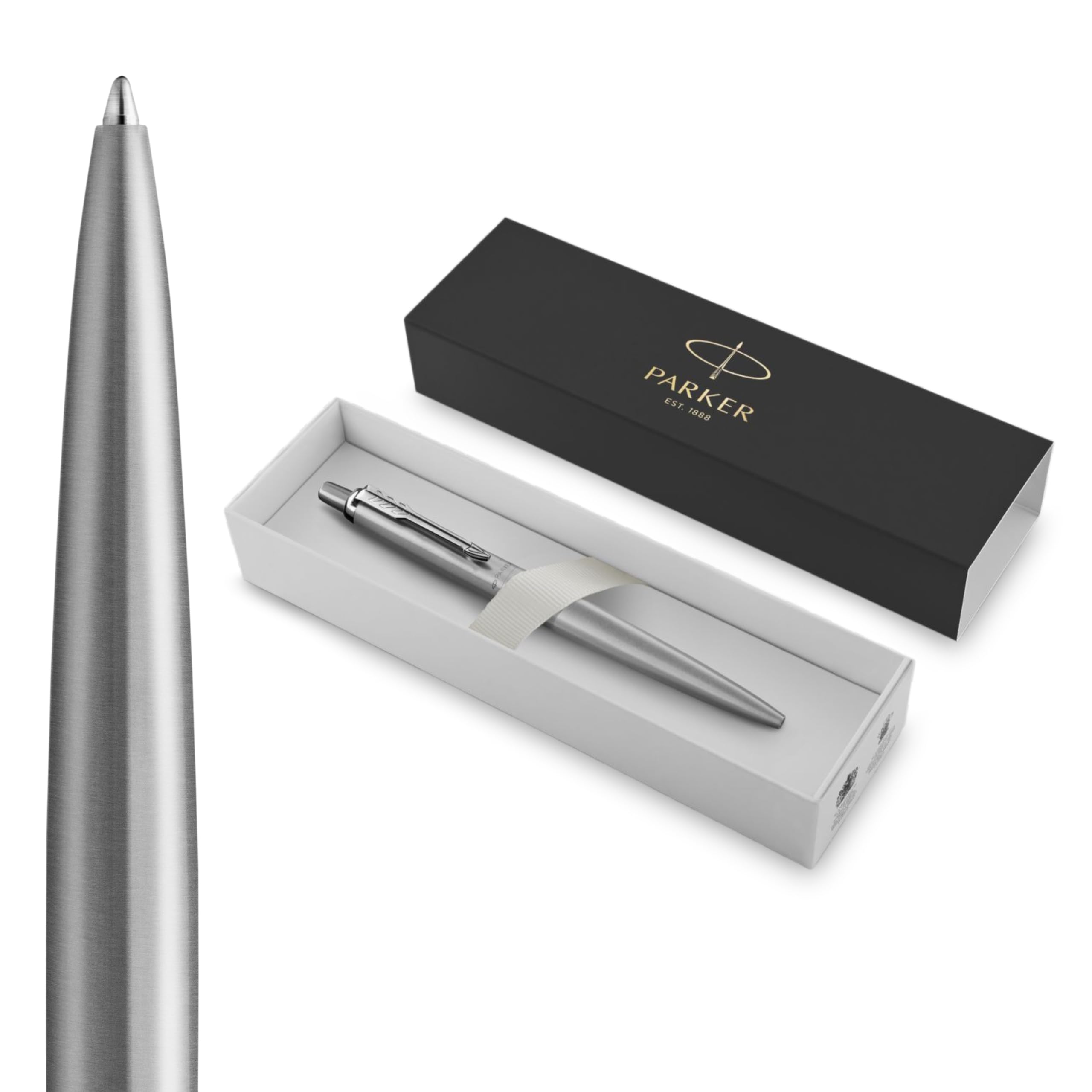 Parker Jotter penna a sfera XL | acciaio inossidabile vanta monochrome | punta media | inchiostro blu | confezione regalo