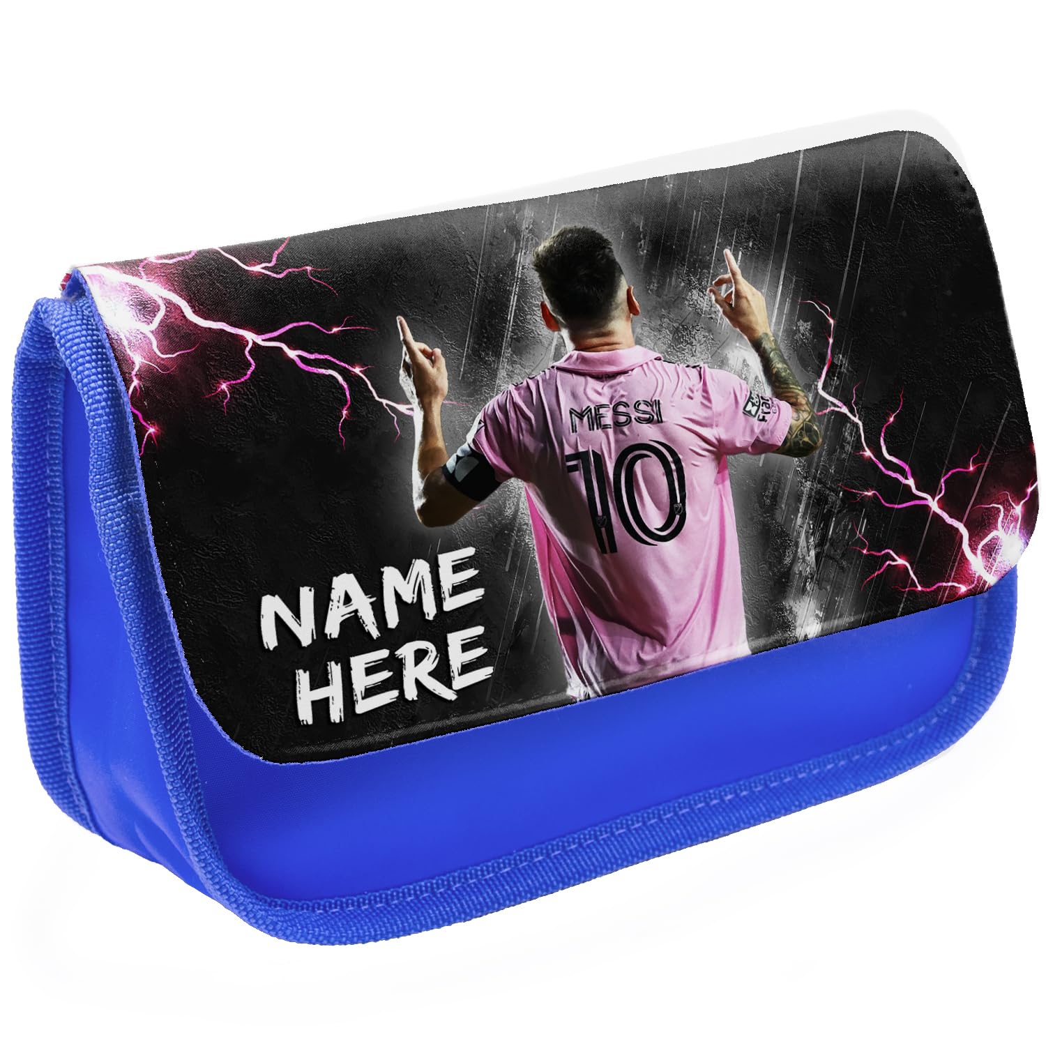 KRAFTYGIFTS Personalised Messi Pencil Case Football Legend Miami School Pen Bag Footballer Boys Stationary Gift NLP47