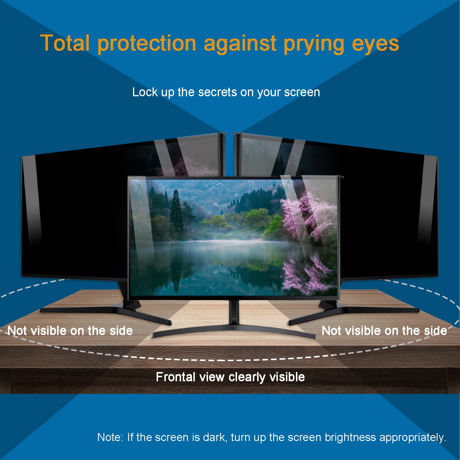 JCSKY 18-20 Inch Computer Monitor Privacy Screen Filter, Hanging Acrylic Screen Protector Anti Glare Eye Protection for Diagonal 18.5, 19.4, 19.5, 20.5 Inch Widescreen Desktop PC ?Monitor