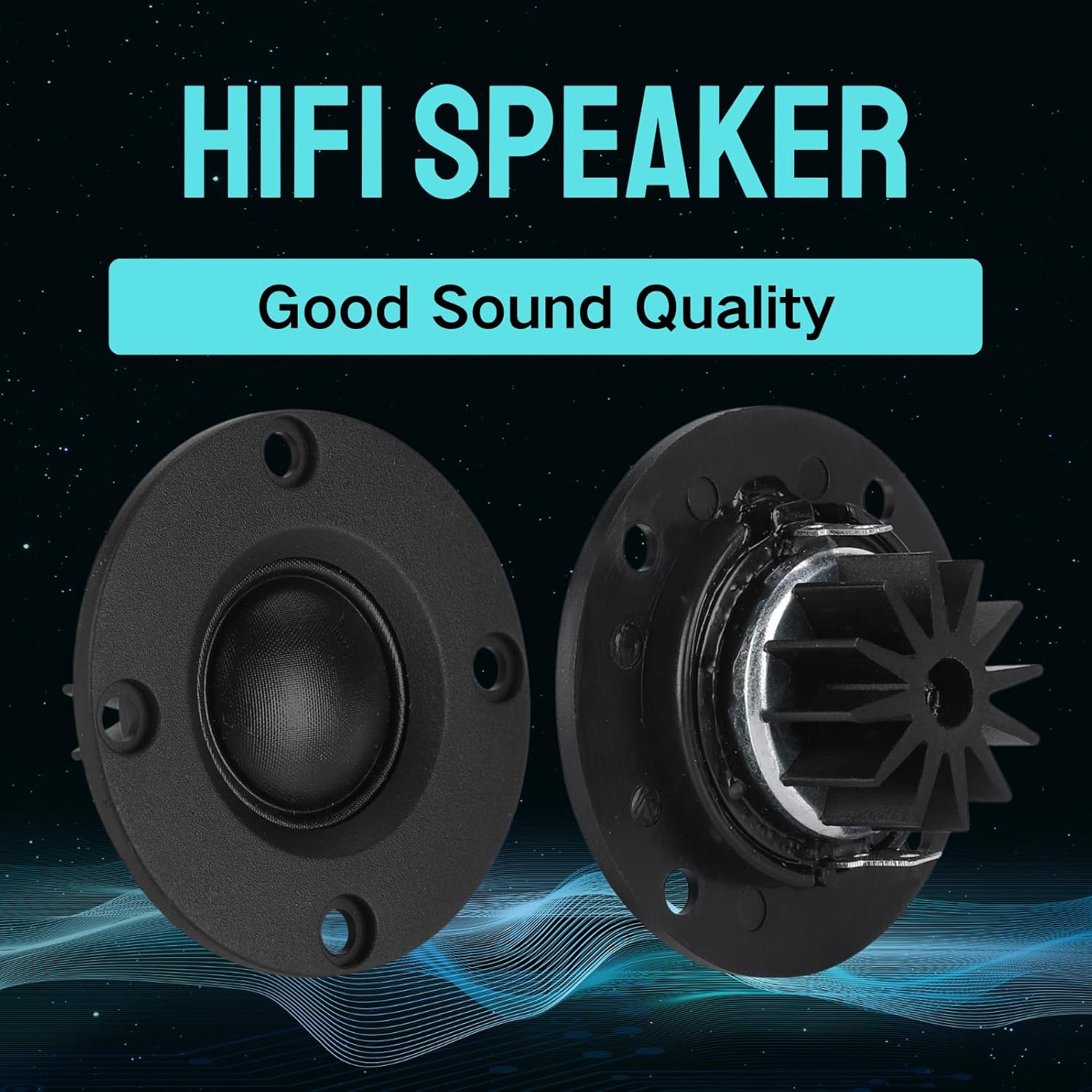 SUNGOOYUE HiFi Speaker, 2Pcs 30W 6Ω Silk Film Dome Speaker Magnet Treble Tweeter HiFi Loudspeaker