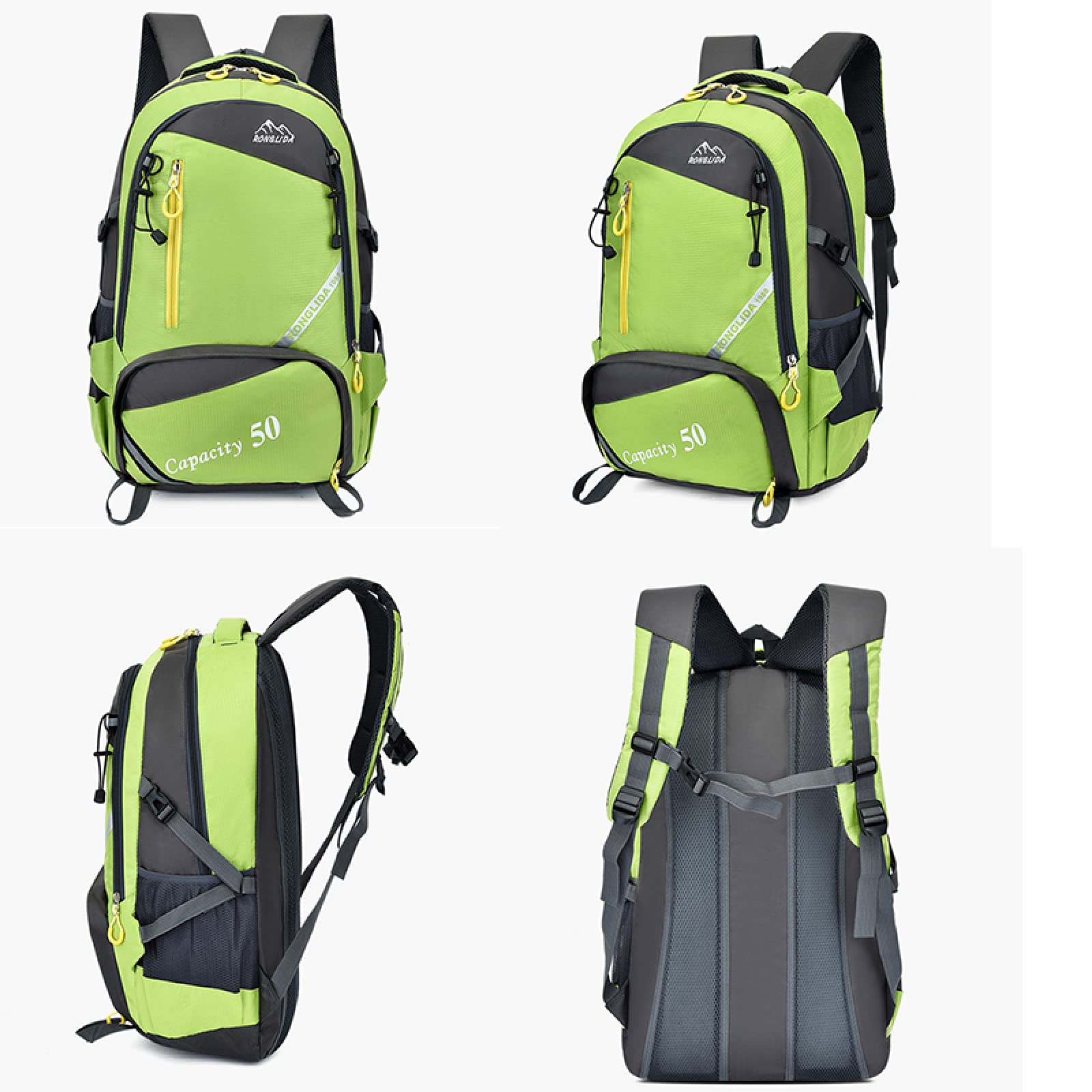 Zaino unisex da 50 litri Borsa sportiva da escursionismo all'aperto Zaino in nylon Alpinismo Zaino da campeggio