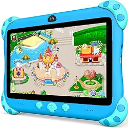 YINOCHE Tablet infantil de 7 polegadas com capa, WiFi, tablet infantil Android, armazenamento de 32 GB, câmera dupla, capa à prova de choque, tablets de controle parental compatíveis com Netflix