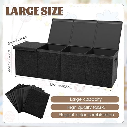 Miniatura 2 de Patelai Caja de juguetes extra grande con tapas, 43 rejillas, pecho grande, plegable de Navidad, cestas de almacenamiento de juguetes para niños,